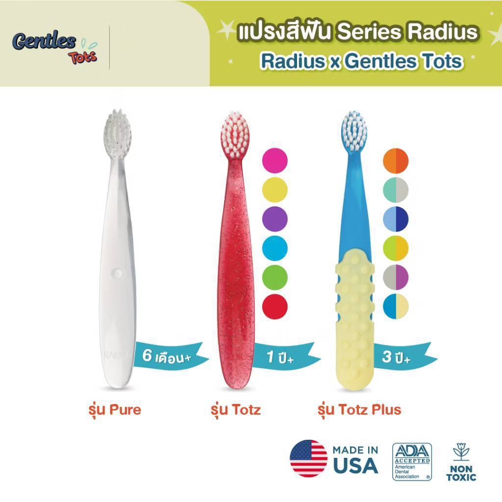 Radius x Gentles TotePlus Brush สำหรับน้อง3ปี+ เเปรงสีฟันเด็ก ขนนุ่ม ไม่บาดเหงือก