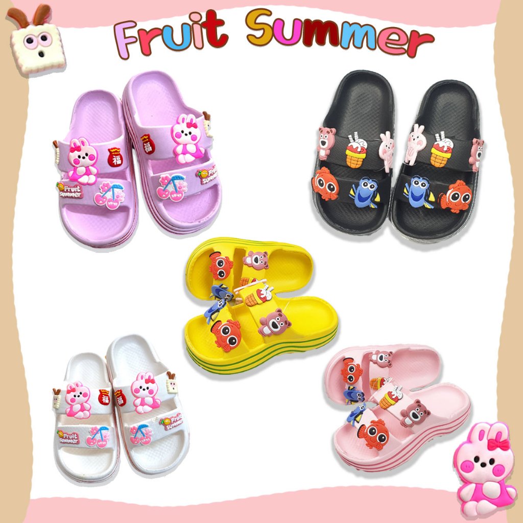 รองเท้าแตะเด็ก 2 สายปลานีโม่ & Fruit Summer รองเท้าเด็ก พื้นไฟล่อน (SK9)
