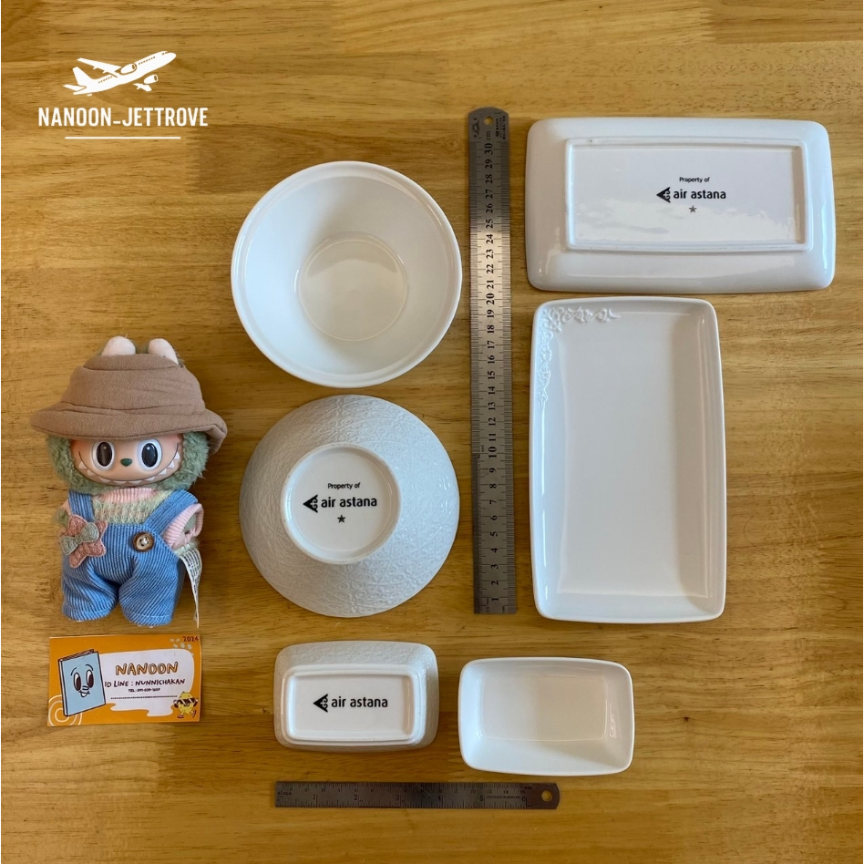 💜 Asiana Airlines Square Plate / Round Plate – Authentic Airline Collectible