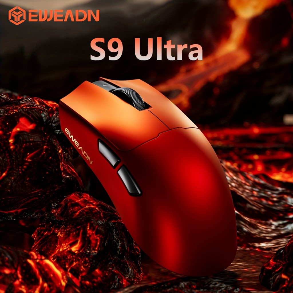 EWEADN S9 Ultra/Pro เมาส์ไร้สาย PAW3950 42000DPI Dual 8K Polling Rate เมาส์เกมสามโหมดน้ําหนักเบา E-S