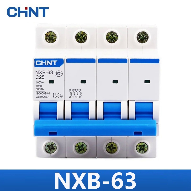 CHNT CHINT NXB-63 4P AC 230/400V Miniature Circuit Breaker C 6 10 16 20 25 32 40 63A Overload Protec