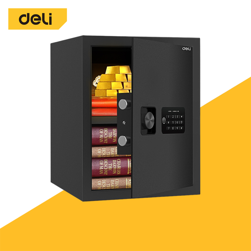 Deli ตู้เซฟ ตู้เซฟนิรภัย  ฟังชั่นครบ 2ระบบทั้งกุญแจและรหัสผ่าน ปลอดภัย รับประกัน 1 ปี Safe Box