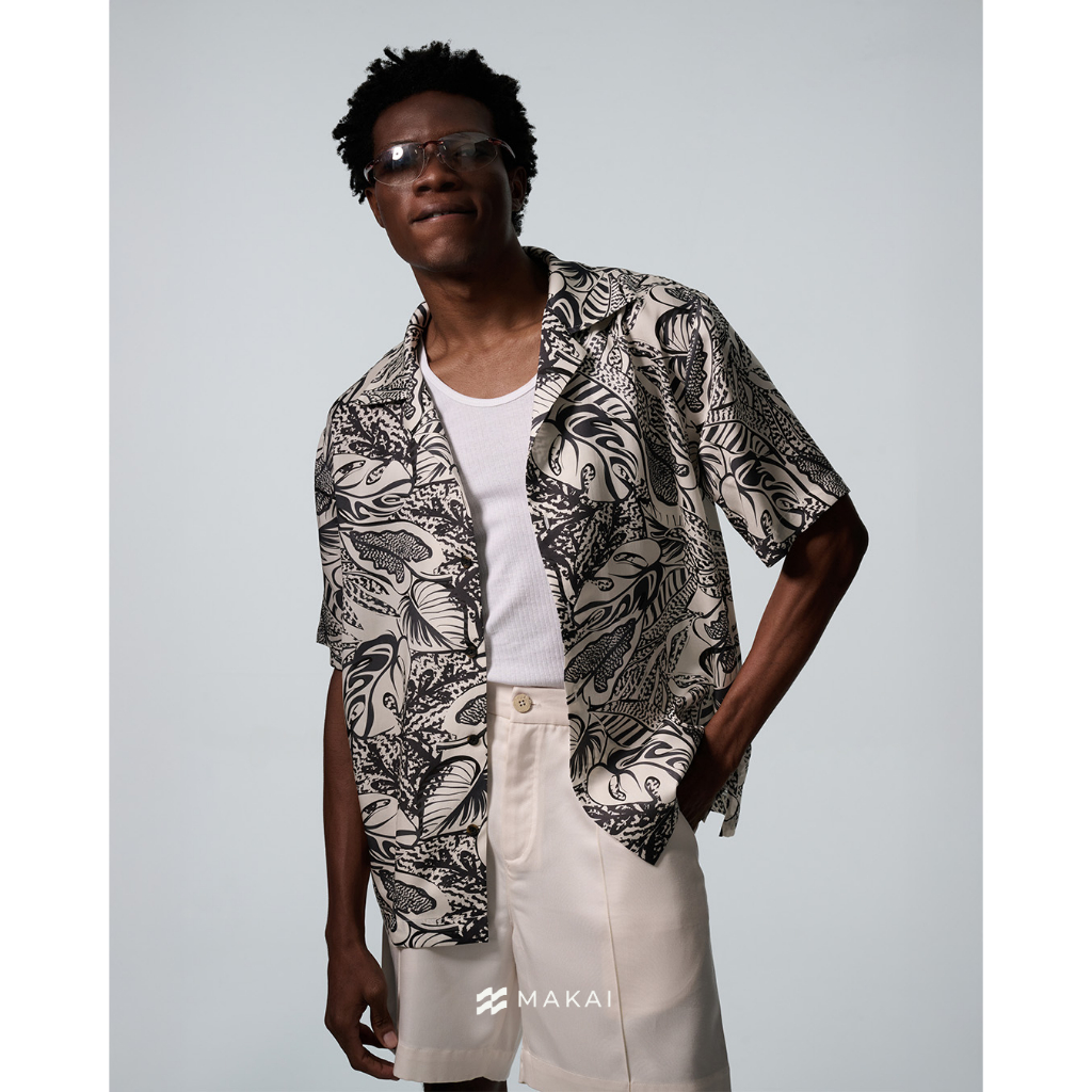 MAKAI เสื้อเชิ้ต เสื้อฮาวาย ผ้าไลโอเซลล์ ลาย MARAJO Hawaiian Shirt