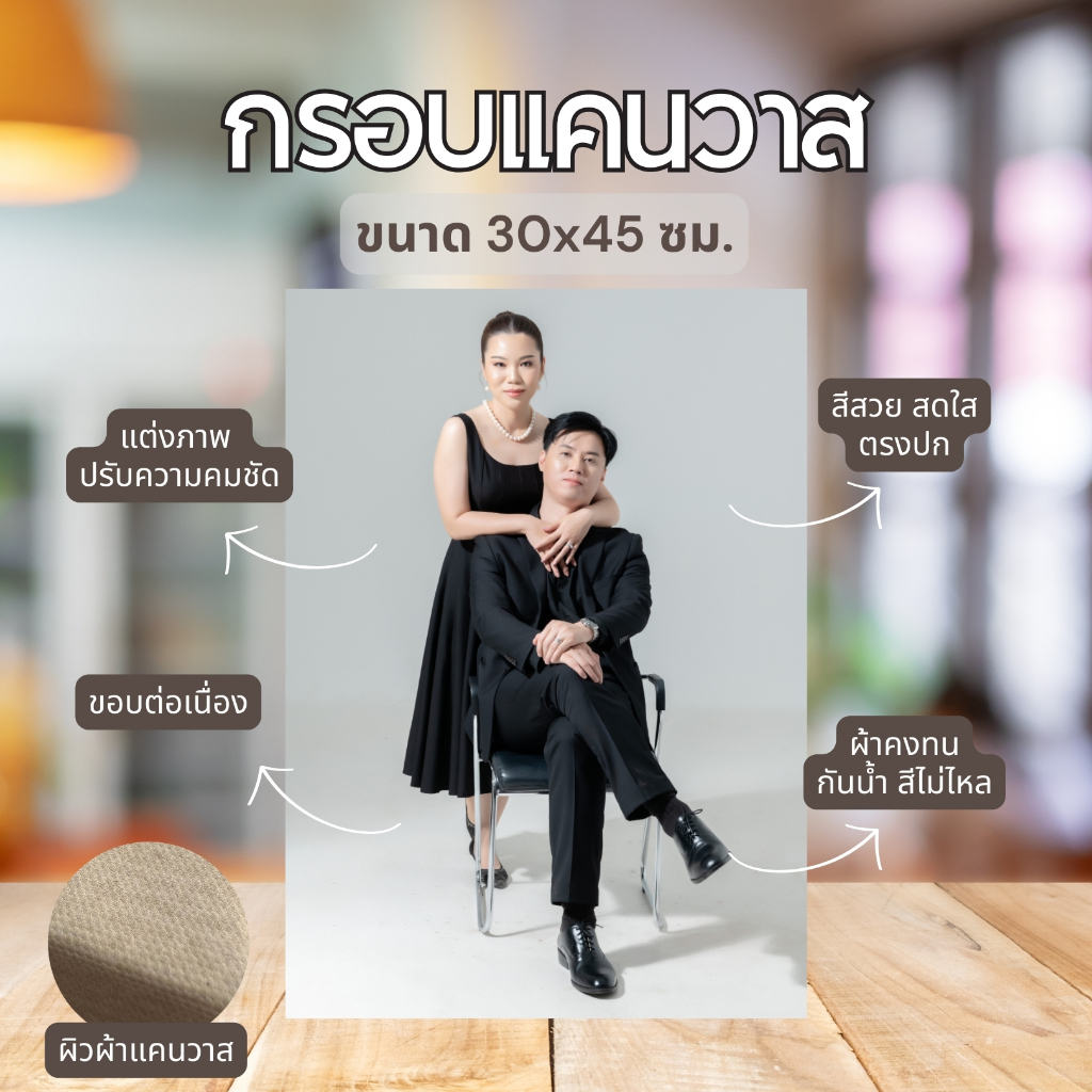 กรอบแคนวาส คุณภาพสูง ขนาด 30x45 ซม. งานแต่ง ของขวัญคู่รัก ตกแต่งงานแต่ง