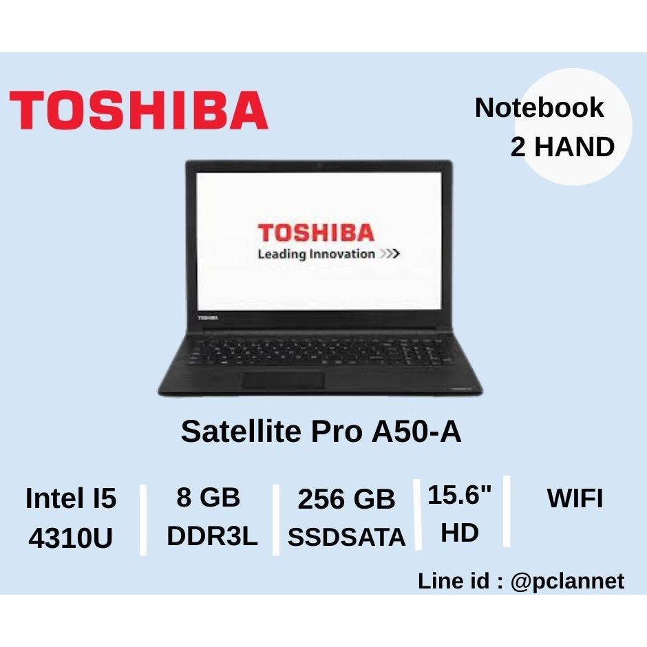 โน๊ตบุ๊ค มือสอง  พร้อมใช้ Toshiba Satellite Pro A50 Intel I5 Gen4 Ram8GB 256GB SSD จอ 15 นิ้ว HDMI