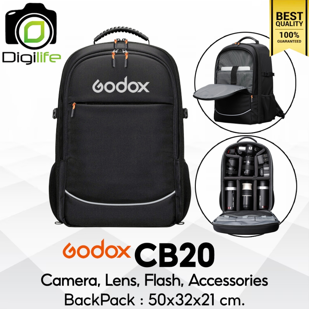 Godox Bag CB20 Backpack For Camera , Flash , Accessories กระเป๋ากล้อง กระเป๋าไฟ และ อุปกรณ์ - Digili