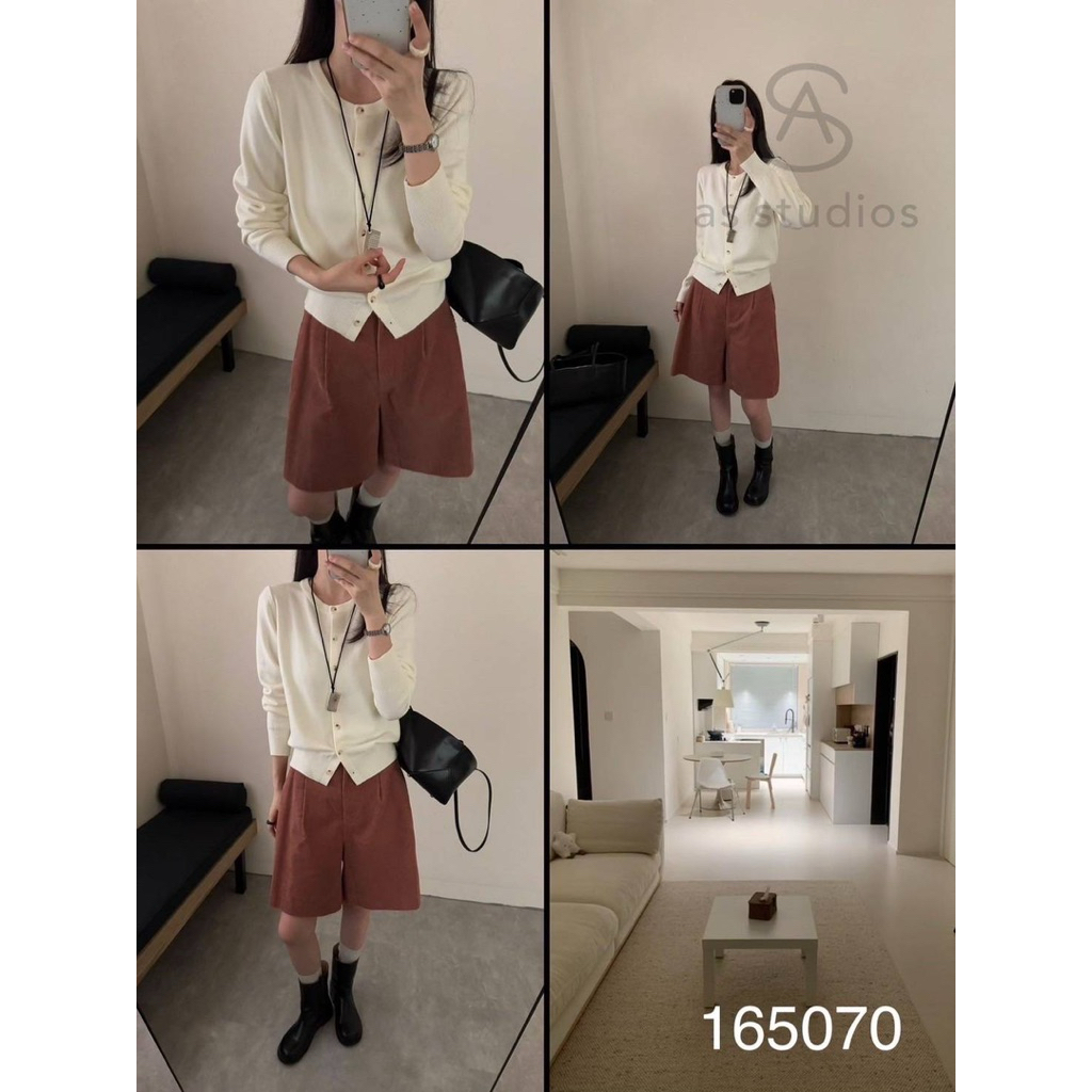 ONE K คาร์ดิแกนแขนยาว เสื้อไหมพรม เนื้อนุ่ม