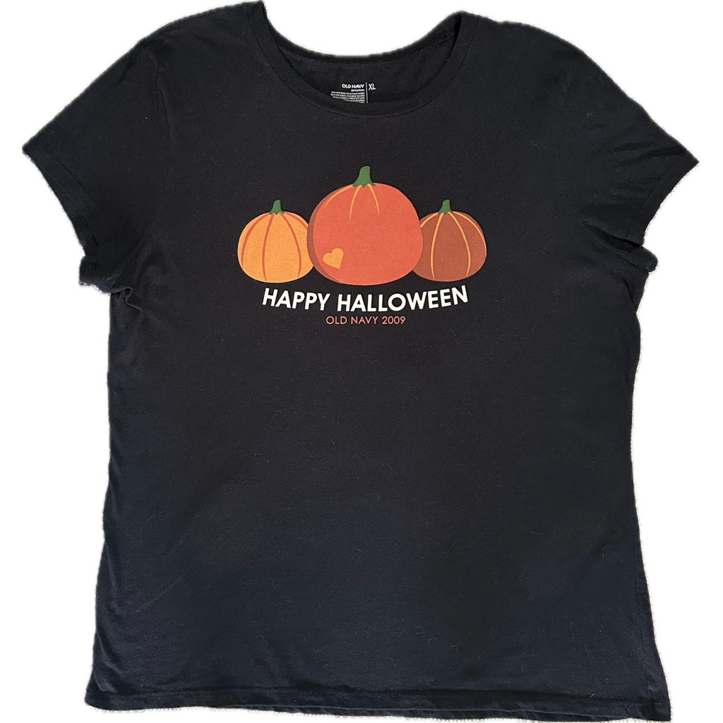 เสื้อยืด Old Navy เสื้อยืดมือสอง Happy Halloween Old Navy 2009 สีดำ SIZE XL