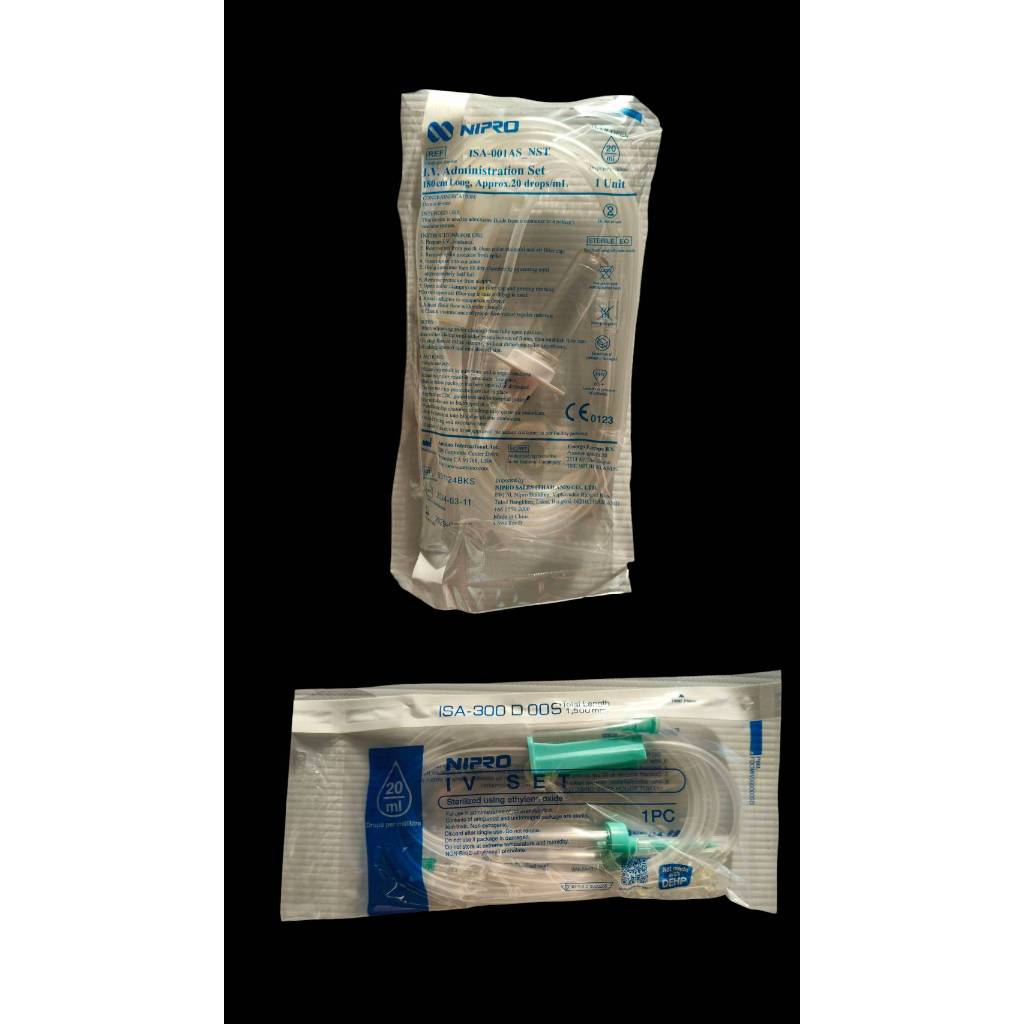 *มี 2 แบบ* Nipro i v infusion set 20 ml/drop ,ISA-300 D 00S (20 Drop) 1,500ml. เซ็ทไอวี ไอวีเซ็ท