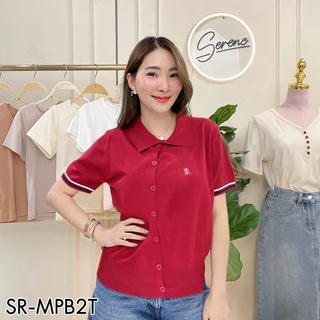 Serene's Choice เสื้อคอปก แขนสั้น ผู้หญิง รุ่น Lena จั้มเอว ผ้าไหมพรม แฟชั่นเกาหลี