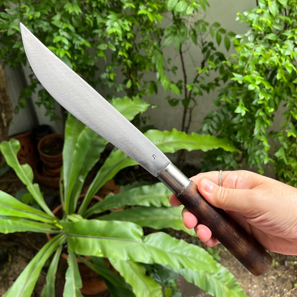 มีดเหน็บ E-Nep เหน็บงาช้าง Thai E-nep มาเชเต้ Machete มีดเดินป่า Camping ใบ 9” ตีร้อนชุบแข็ง ผิวขัด คอเลส ด้ามไผ่