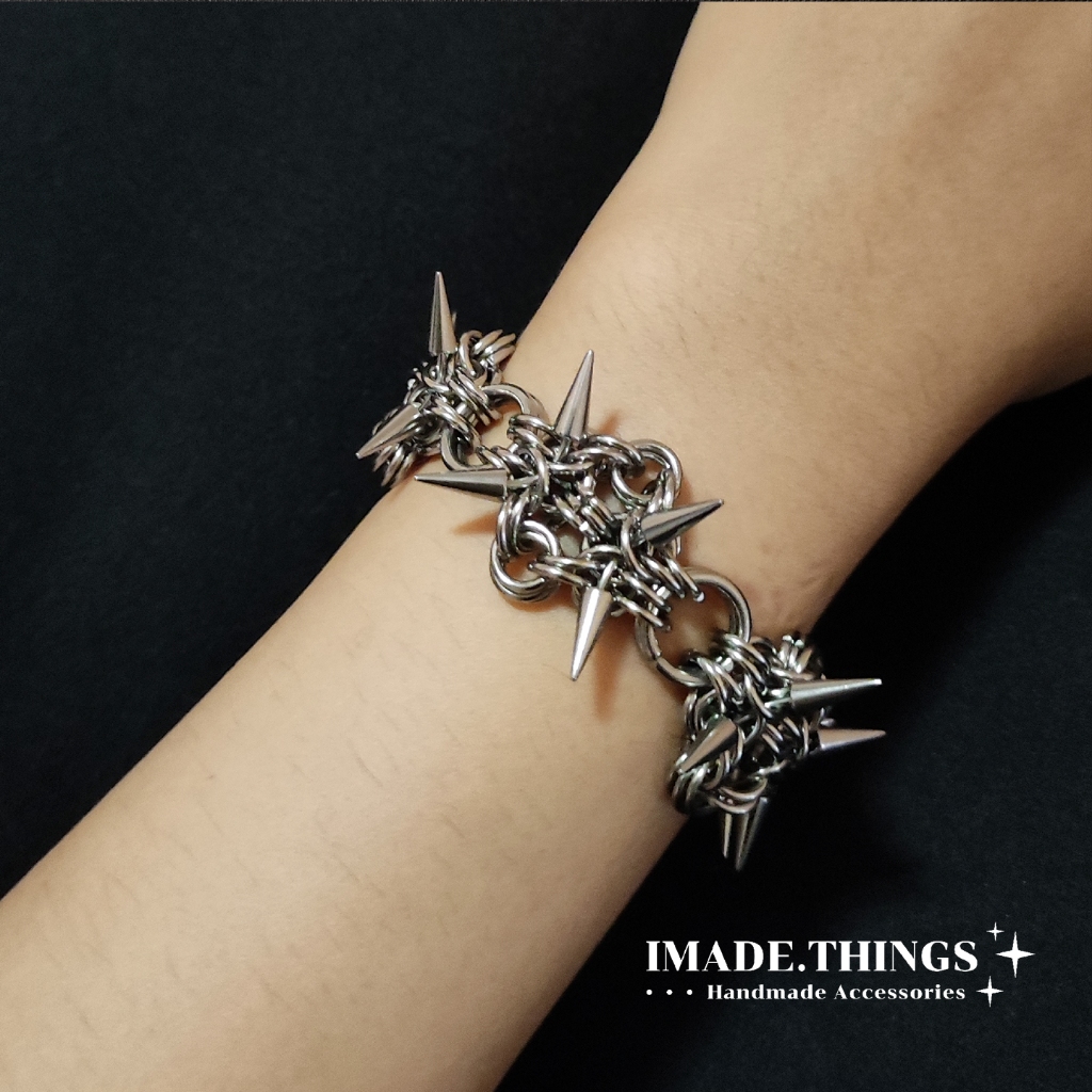 IMADE.THINGS | สร้อยข้อมือสแตนเลส แต่งหนาม | Chainmail Bracelet  | Chaos Spikes II