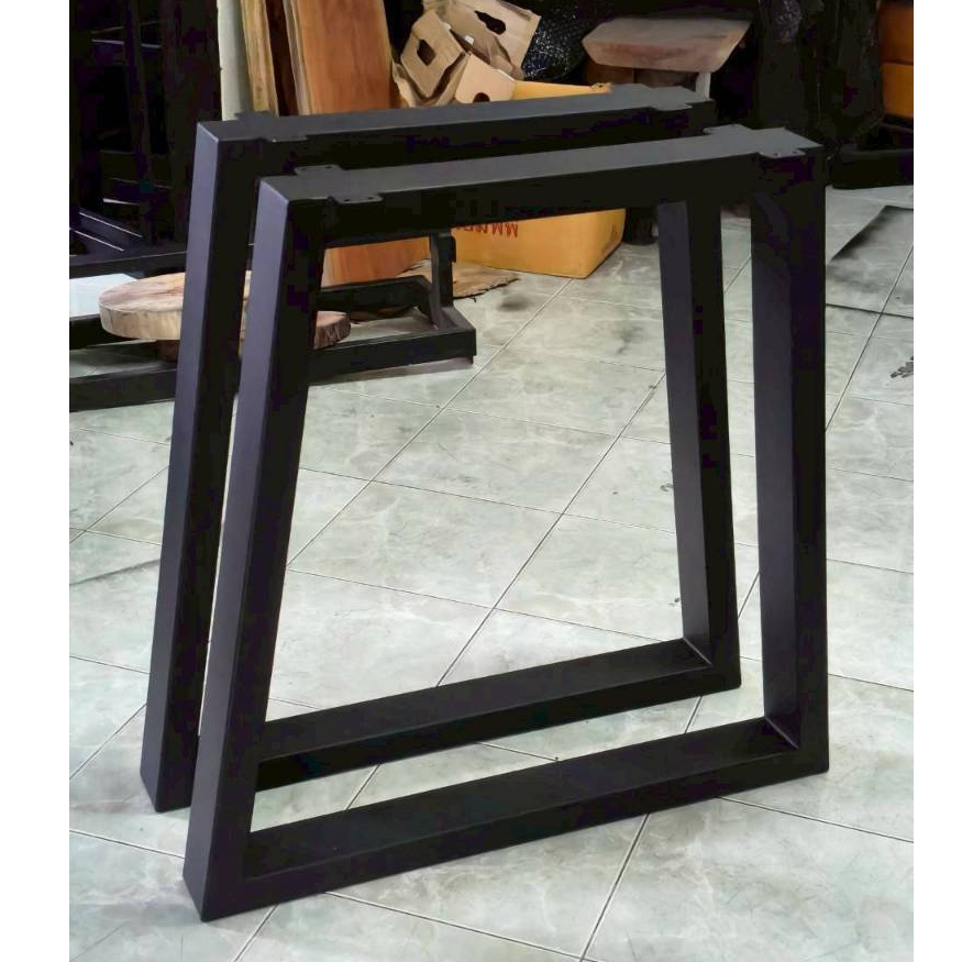 ขาโต๊ะเหล็ก ทรงคางหมู สีดำด้าน 1คู่(2ขา)ขาโต๊ะสั่งทำ Iron Loft Table Legs ขาเหล็กสำเร็จรูป ขาโต๊ะทำง