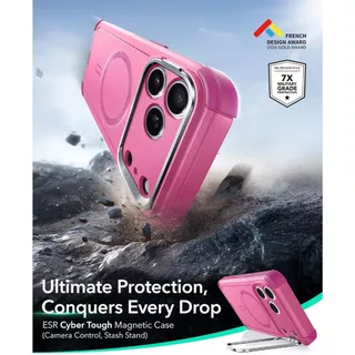 ESR เคสสำหรับ iPhone 17 / Air / 17 Pro / 17 Pro Max รุ่น Cyber Tough Case with Stash Stand (Camera Control Button)