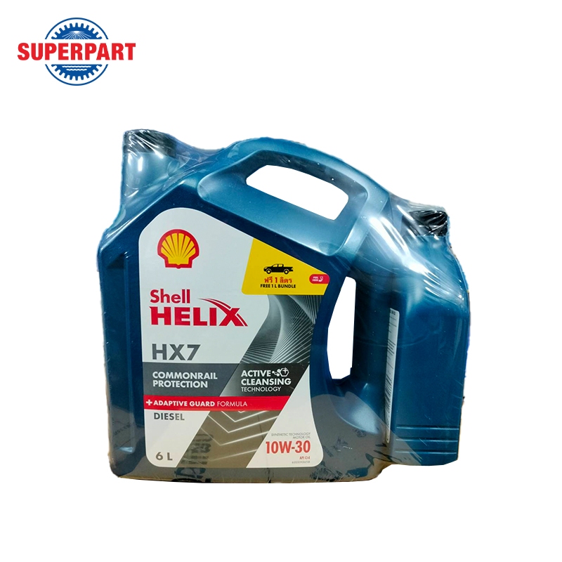 น้ำมันเครื่องดีเซลกึ่งสังเคราะห์ SHELL HELIX DIESEL HX7 (10W-30) 6L แถม 1L (1010