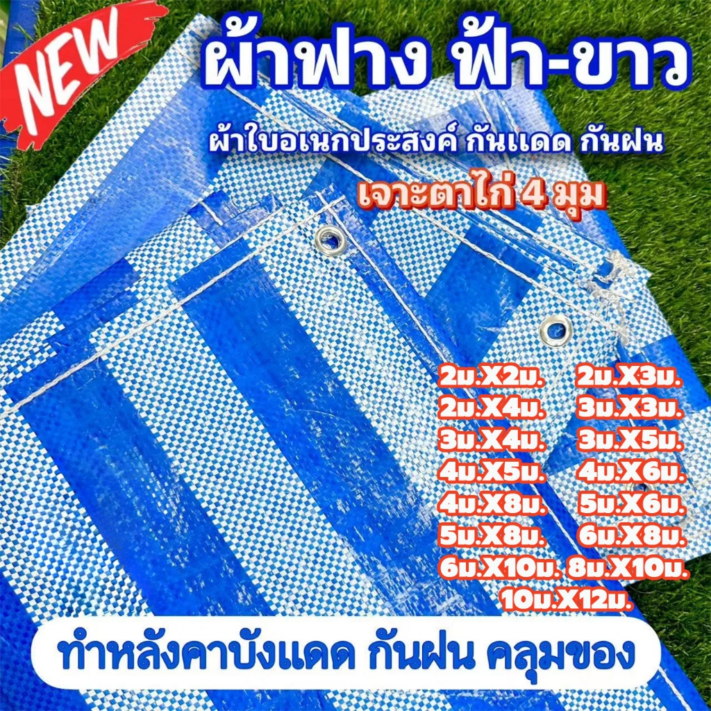 ผ้าใบบลูชีท ผ้าใบพลาสติก ผ้าใบปูพื้น ผ้าใบฟ้าขาว เจาะรูตาไก่ ผ้าใบกันแดด กันฝน ผ้าฟาง ผ้าใบคลุมรถ