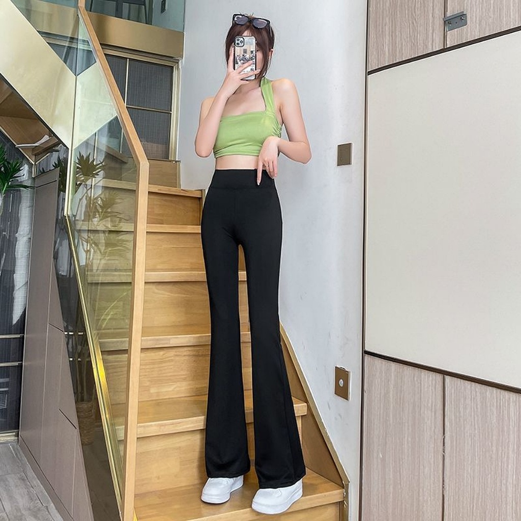 Women Yoga Pants Lady Fitness Pants Legging Woman Elastic High Waist Yoga Pants Bootcut Clothing Out