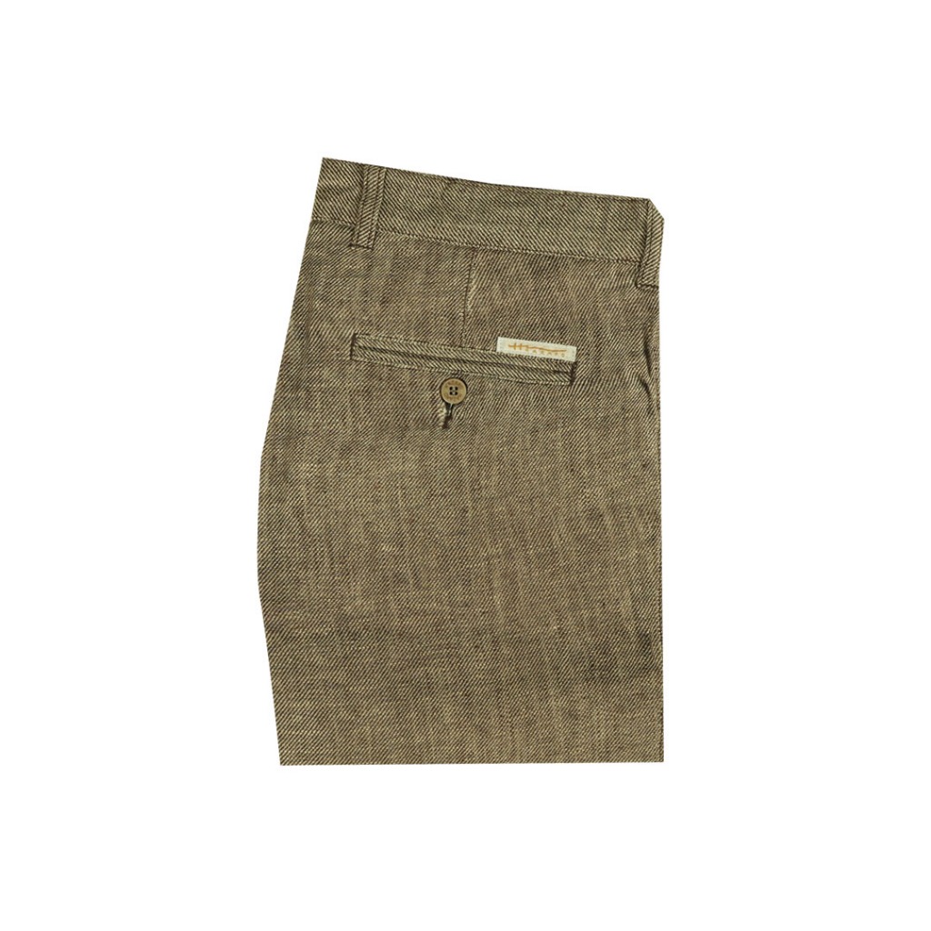 Hazard กางเกงขาสั้นสีพื้น ผ้า Linen(ลินิน) สีเบท