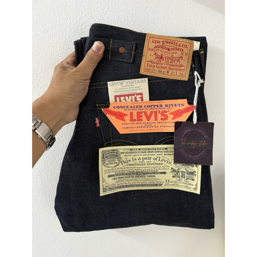 Levi’s 501 xxc bigE ริมแดง LVC 1937 กระดุม 555 Made in USA , Size 33/36 (ขนาดจริงดูตรงรายละเอียดสินค