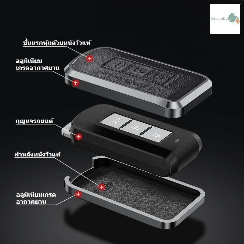 *สินค้าพร้อมส่ง* เคสกุญแจรถยนต์ Mitsubishi XForce Pajero Sport หนัง+อลูมิเนียม แกะง่าย ทนทาน เคสกุญแจรีโมทรถ มิตซูบิชิ - รูปที่ 2