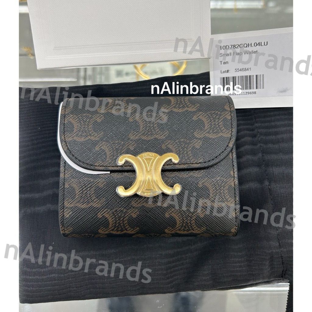 🇹🇭พร้อมส่ง⚡️ราคาพิเศษ New💯 CELINE SMALL FLAP WALLET TRIOMPHE IN TRIOMPHE CANVAS