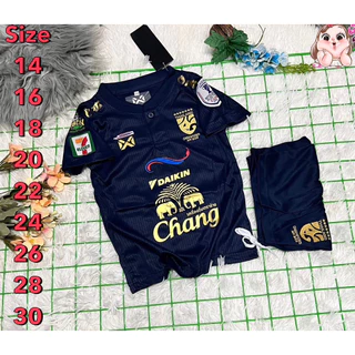ชุดแฟนบอลชุดกีฬาเด็กทีมไทย เสื้อพร้อมกางเกง ผ้าคุณภาตดีนิ่มใส่สบายใส่แล้วไม่ระคายเคืองต่อผิว