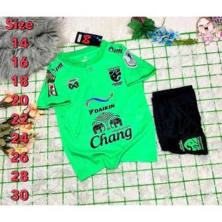 ชุดแฟนบอลชุดกีฬาเด็กทีมไทย เสื้อพร้อมกางเกง ผ้าคุณภาตดีนิ่มใส่สบายใส่แล้วไม่ระคายเคืองต่อผิว