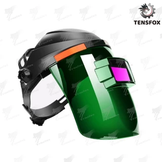 Tensfox หน้ากากเชื่อม แว่นตาเชื่อม หน้ากากเชื่อมอัตโนมัติ ทนต่ออุณหภูมิสูง ปรับแสงอัตโนมัติ พับขึ้น-ลงได้ 180 อง