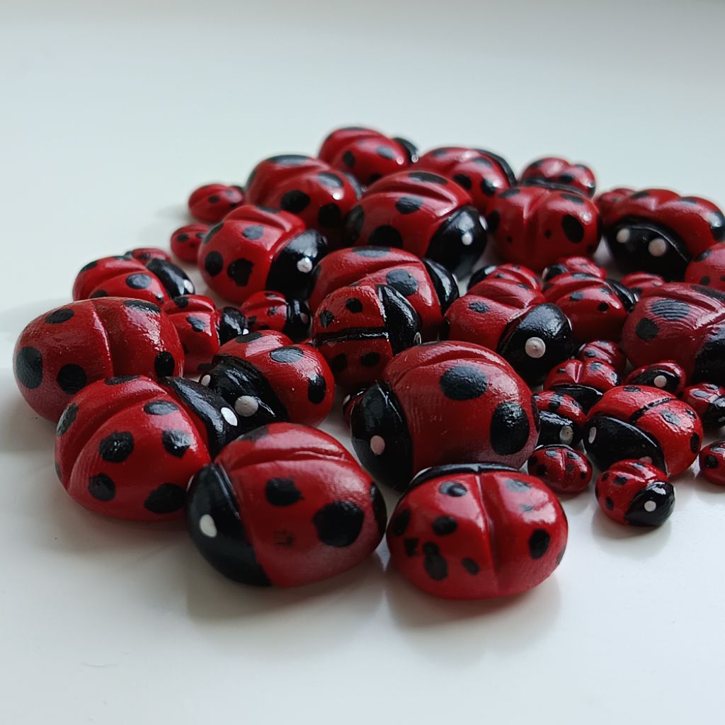 เต่าทองจิ๋ว🐞  ตกแต่งสวน ตกแต่งบ้าน จัดสวนถาด  สินค้าhandmade ปั้นมือ - รูปที่ 2
