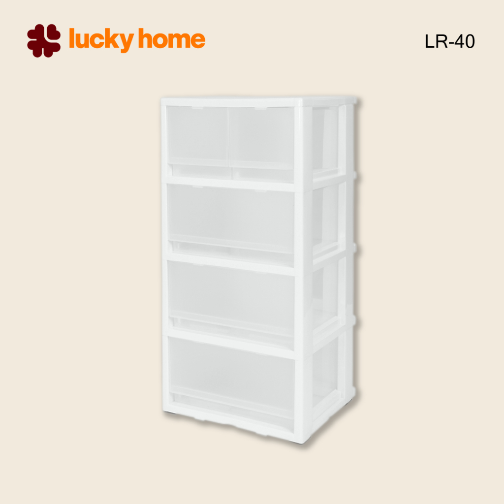 LUCKY HOME ตู้ลิ้นชักมีล้อ 4 ชั้น 5 ช่อง LR-40 ขนาด (กว้างxลึกxสูง) : 42 x 36 x 84.5 cm