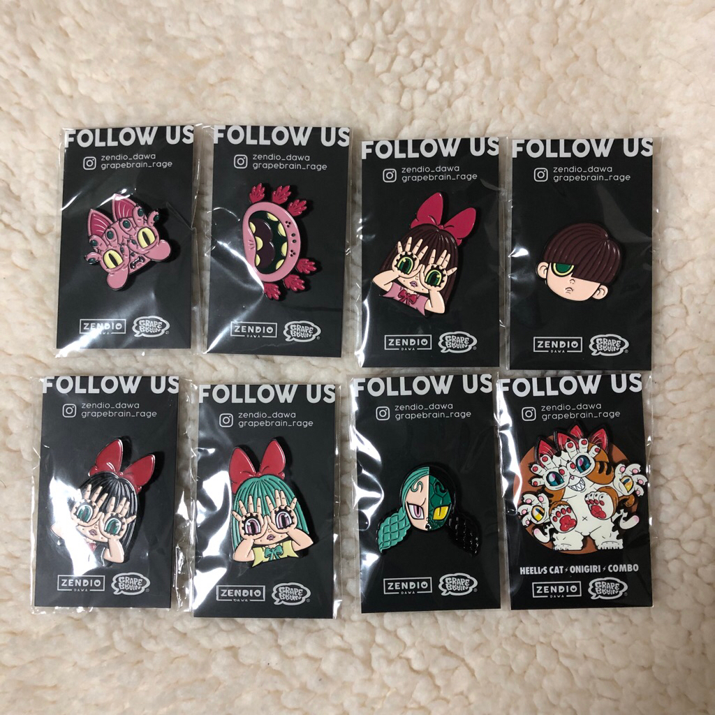 [พร้อมส่ง] Grape Brain - Character Pin