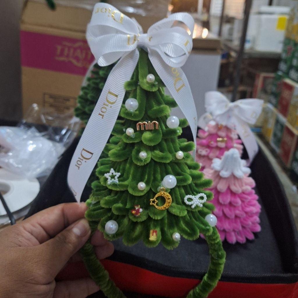 ที่คาดผมคริสมาส ที่คาดผมคริสมาสต์ +แถมกิ๊ฟฟรี1อัน ที่คาดผม คาดผมโบว์ใหญ่