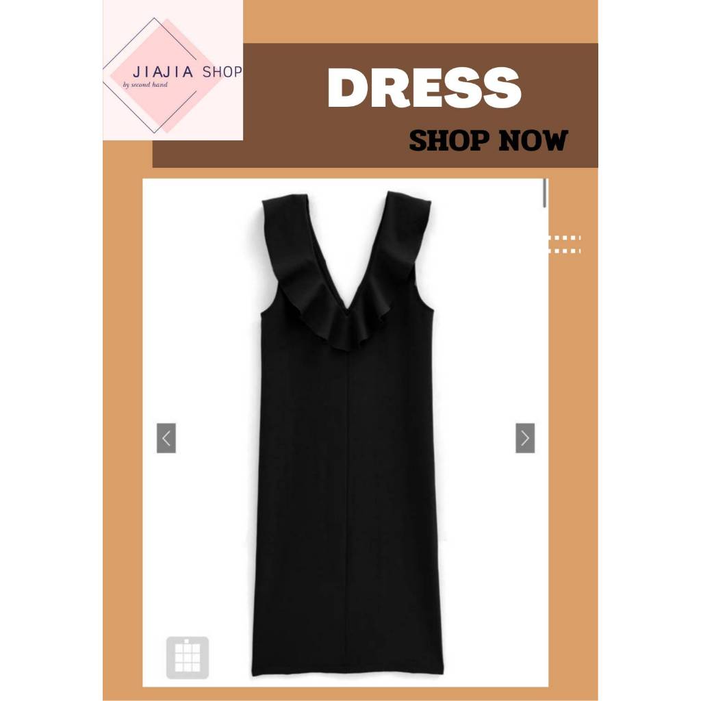 ชุดเดรสแขนกุด คอวีระบาย ผ่าหลัง 🌿 RagOut  🌿 (มือสองงานคัด สภาพใหม่)