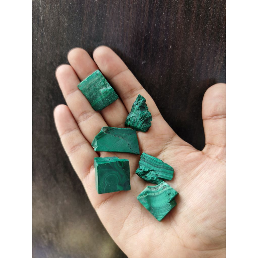 มาลาไคต์ | Malachite   หินดิบ #ML6 – #ML11 สีเขียว หินธรรมชาติ