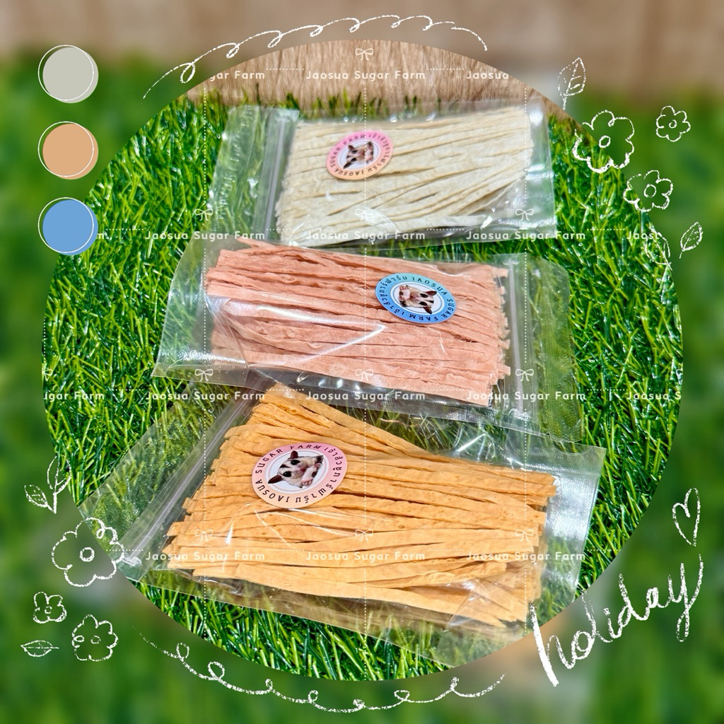🐟🦀🍣 ปลาเส้นสำหสัตว์เลี้ยง  ทำจากเนื้อปลาทะเลโปรตีนสูง มีทั้งหมด 3 รส ปูอัด ดั่งเดิม แซลมอน