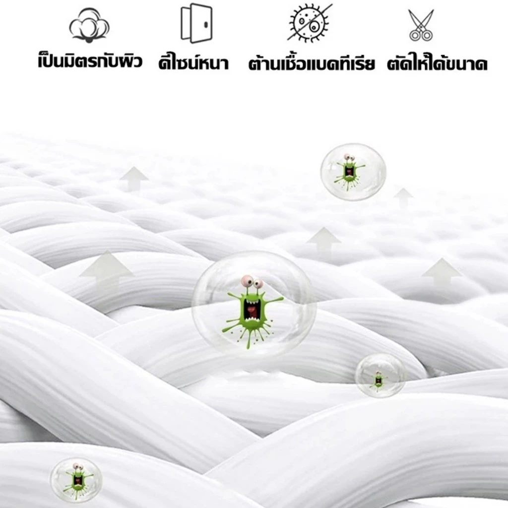 ผ้ารองกันเปื้อน ผ้าปูที่นอนกันน้ำ 3ฟุต/3.5ฟุต/5ฟุต/6ฟุต รัดมุม 4 ด้าน thumbnail 7