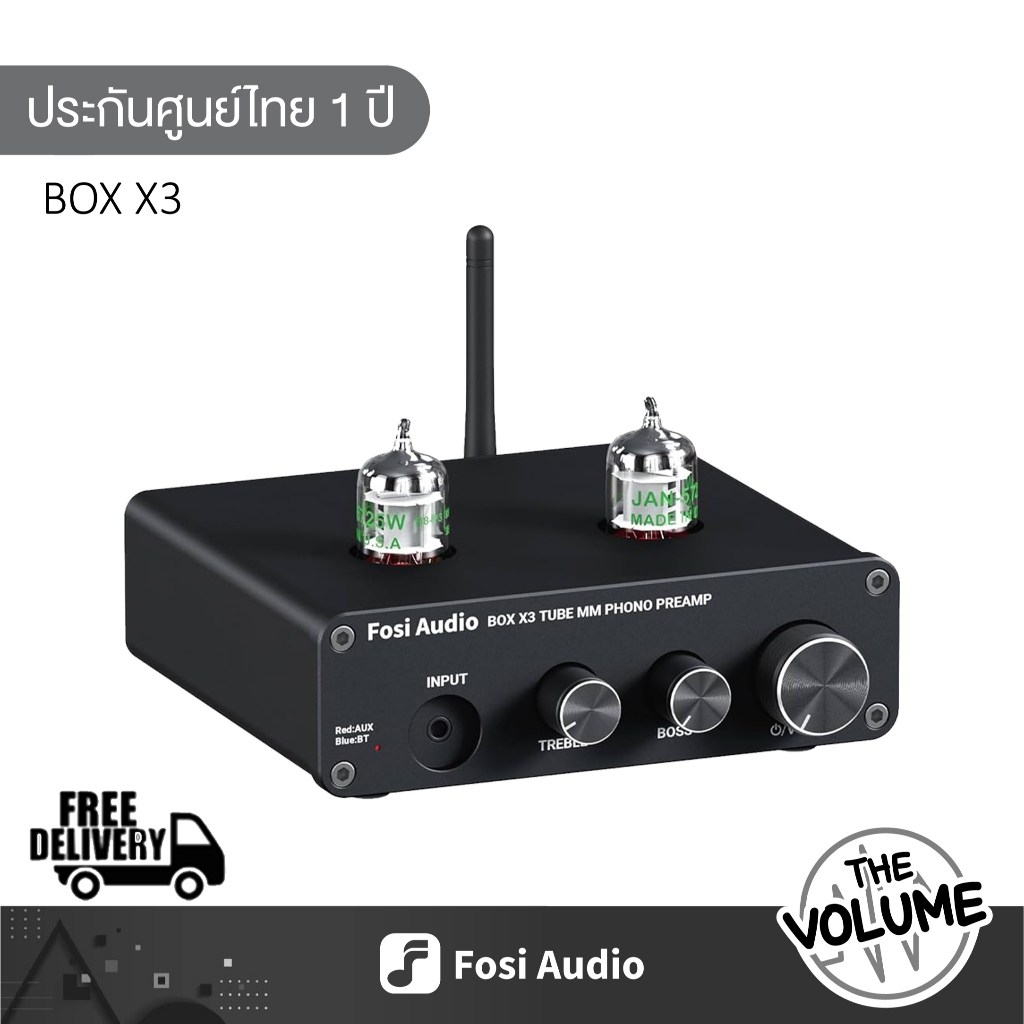 Fosi Audio BOX X3 Bluetooth Vacuum Tube MM Phono Preamplifier GE5654 x2