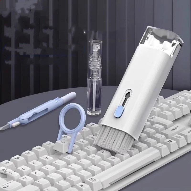 ชุดแปรงทำความสะอาดกล้องและหูฟัง น้ำยาทำความสะอาดคีย์บอร์ดคอมพิวเตอร์ เครื่องมือทำความสะอาดคีย์บอร์ด 