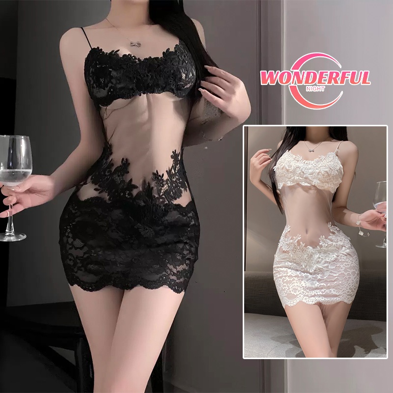 Wonderful Night💗💗กระโปรงลูกไม้ทรงสะโพก กระโปรงนอน sexy งานปักอันประณีต มีเสน่ห์ ผ้าดีมาก เว้าหลัง ราคาถูกที่สุด