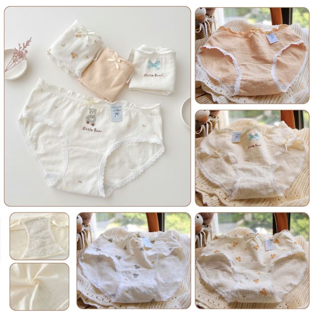 💥LoveIs Bra💥 ( N1049) กางเกงในผู้หญิงผ้าคอตตอนพิมพ์ลายน่ารัก 🩲✨ เนื้อผ้านุ่ม ใส่สบาย