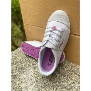 Gerry Gang รองเท้าผ้าใบนักเรียน รุ่น PK888 ผ้าใบขาว พื้นชมพู มองมุมไหนก็สวยเบอร์ 31 - 43 พร้อมส่ง