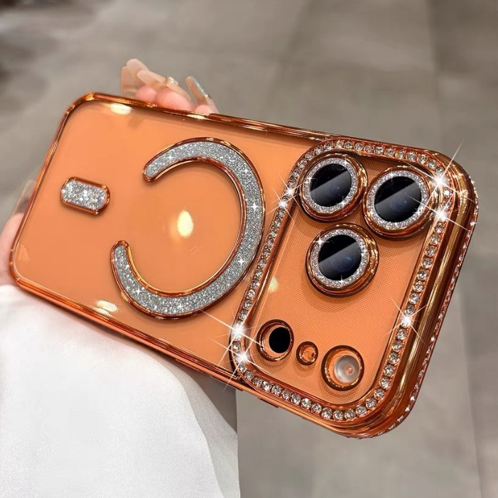 เคสกันกล้อง พร้อมเลนส์กล้อง เคส ชาร์จได้ สำหรับ iPhone 17 Air 17Pro 11 12 13 14 15 PRO MAX 16e 16 PROMAX ประดับเพชร – โปรปัง