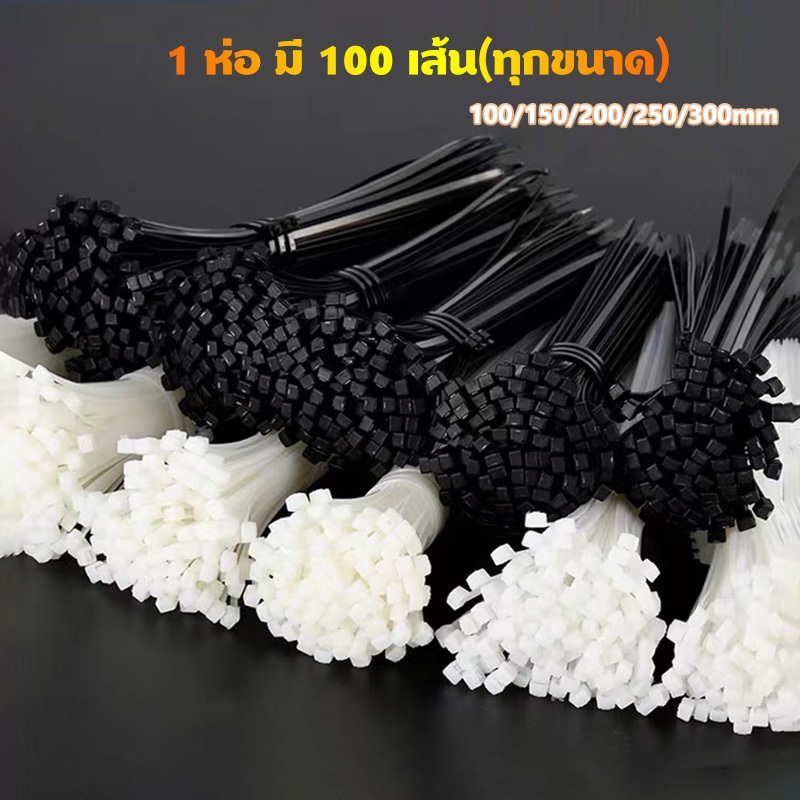 เคเบิ้ลไทร์ สายรัด หนามาก 100 ชิ้น/แพ็ค สายรัดไนล่อน Nylon Plastic ขายส่ง จังหวัดปท