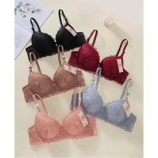 009# AD Bra เสื้อในมีโครง บราลูกไม้ทั้งตัว ไซส์ใหญ่ ฟองบาง 3ตะขอใช้งาน คัพC ชุดชั้นในผู้หญิง พร้อมส่ง