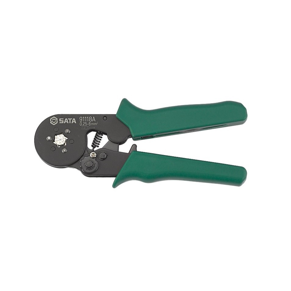 SATA 91118A คีมย้ำหางหางปลา หัวหกเหลี่ยม คีมย้ำสาย CORD END 7"