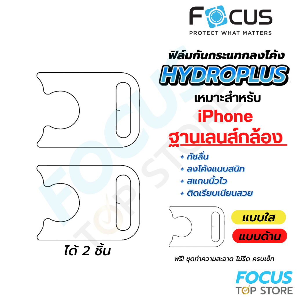 ฟิล์มไฮโดรเจล Focus Hydroplus ฟิล์มฐานเลนส์กล้องหลัง สำหรับ iPhone ไอโฟน 17 Pro 17 Pro Max