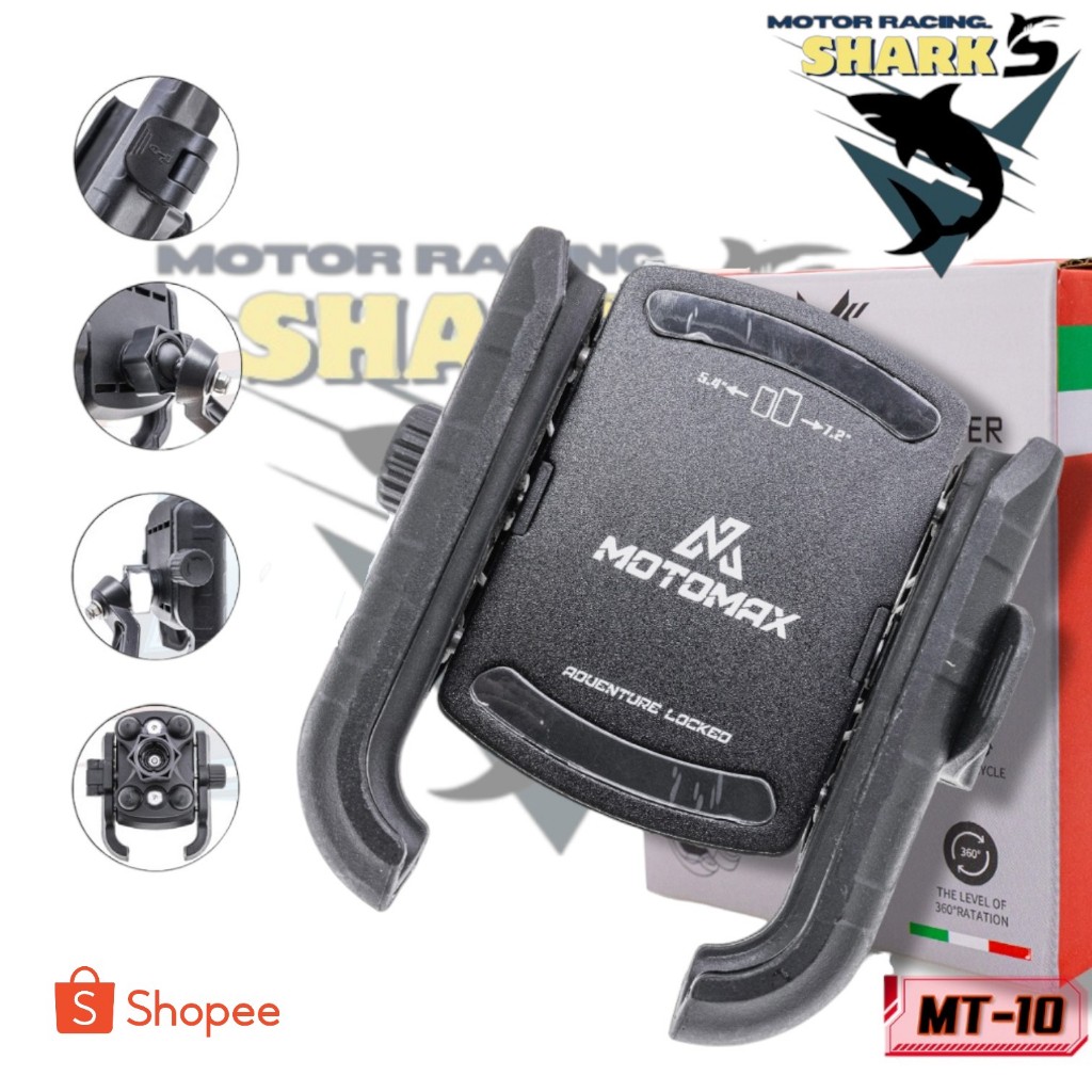 MT-10 MOTOMAX ที่จับมือถือติดมอเตอร์ไซค์ ที่จับโทรศัพท์ ที่ยึดมือถือ ที่ยึดโทรศัพท์ ที่วางโทรศัพท์