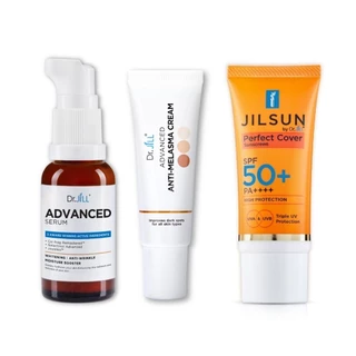[ของแท้] Dr.JiLL Advanced Serum ดร.จิล 1 ขวด + Melasma ครีมทาฝ้า 1 หลอด + JILSUN Perfect Cover 1 หลอด