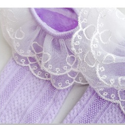 ถุงเท้าลายขอบลูกไม้ ถุงเท้ายาวเด็กผู้หญิง เนื้อนุ่ม ยืดได้ พร้อมส่ง - รูปที่ 5