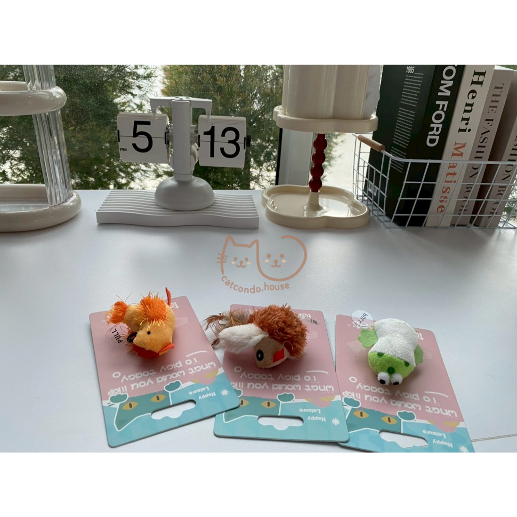 Cathouse ตุ๊กตามีเสียงร้อง นกน้ำตาล ไก่เหลือง กบเขียว ของเล่นแมวแบบมีเสียงนกร้อง ขนนุ่ม ขนาดพอดีฝ่ามือ - รูปที่ 2